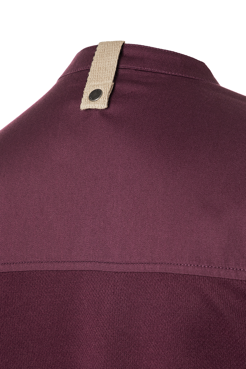 Langarm Damen-Kochjacke Green Generation in aubergine, leicht tailliert