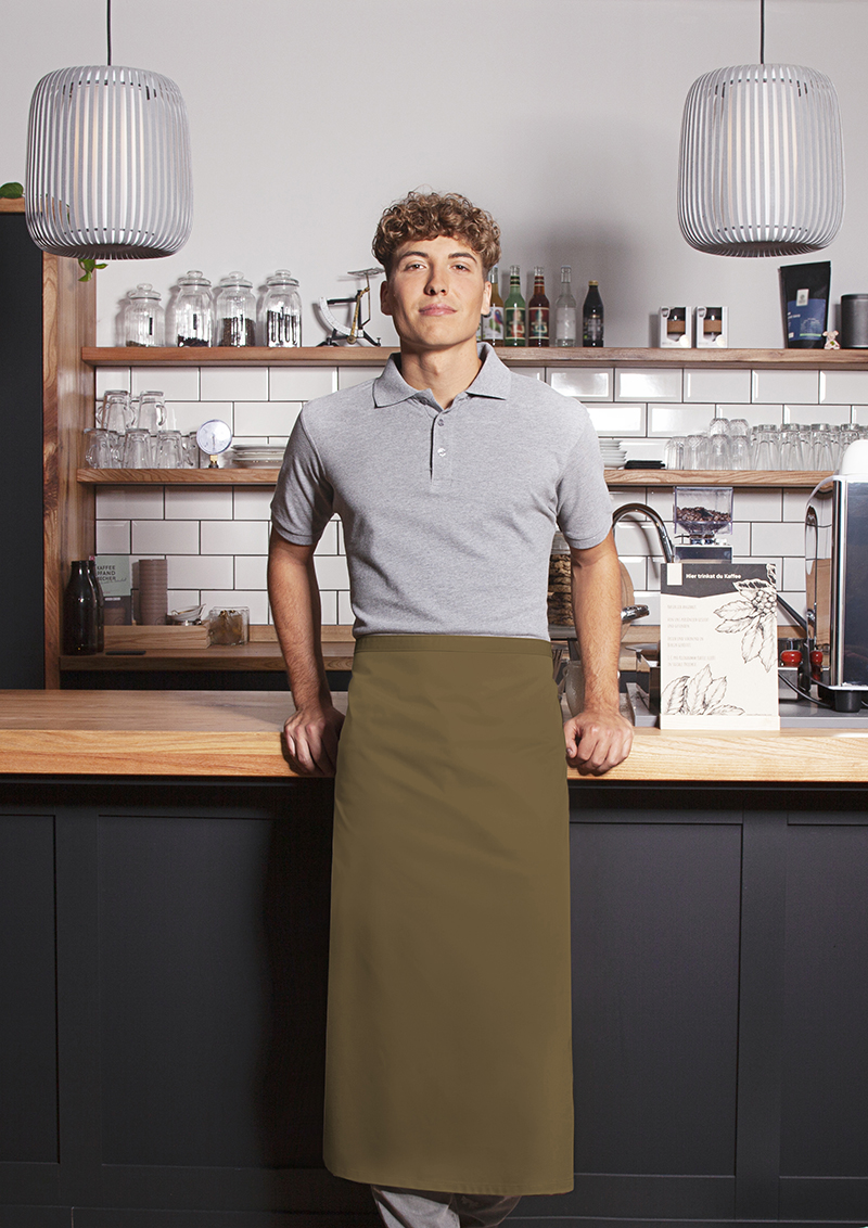 Bistroschürze Basic in camel, zum Binden, 100 x 75 cm