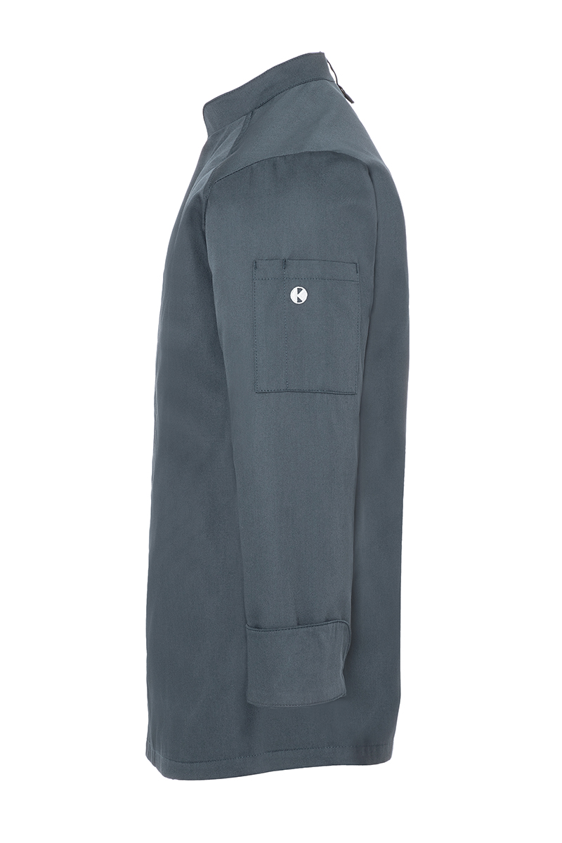 Men's Long-Sleeve Chef Jacket Noah in anthracite, slightly fitted