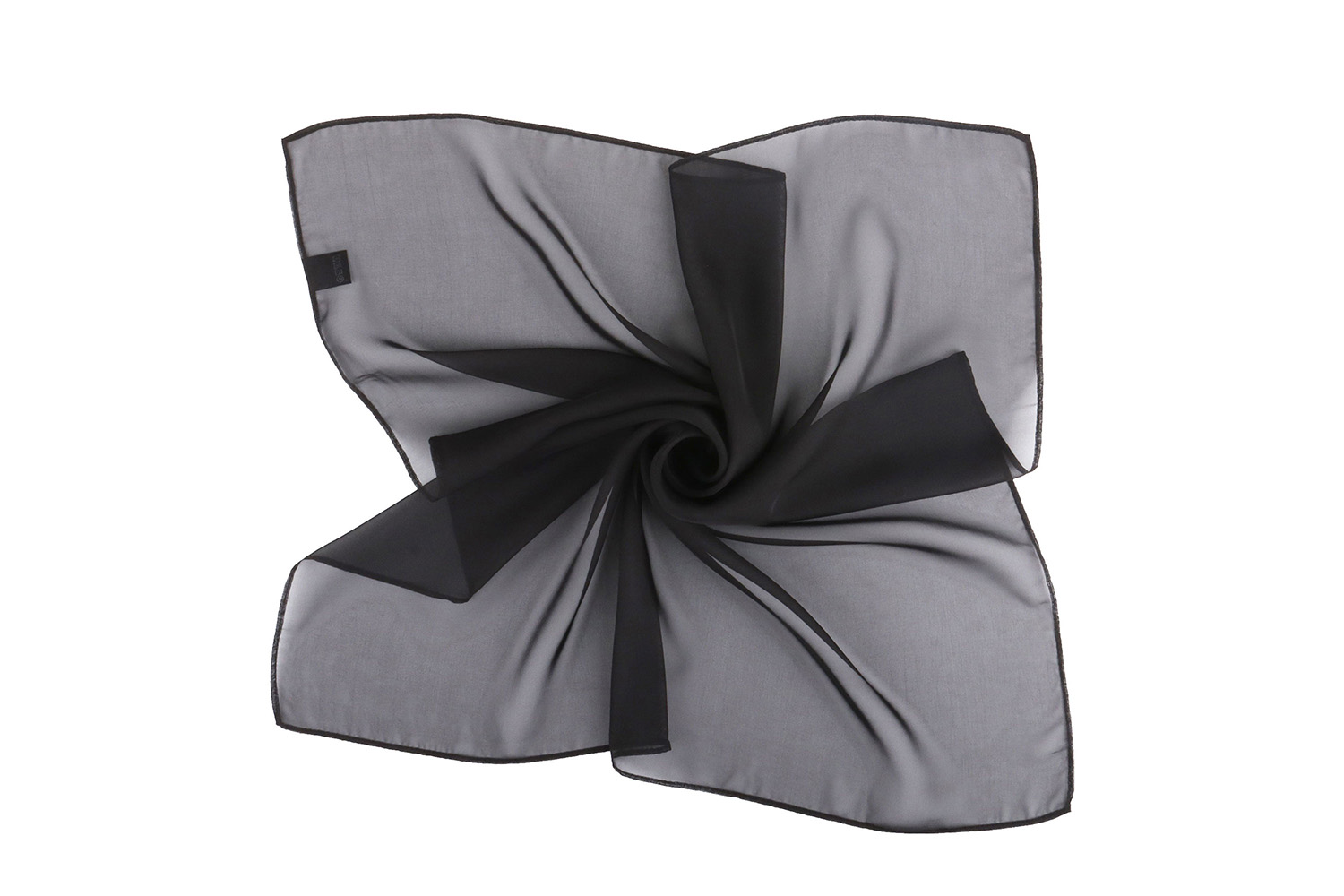 Chiffon Halstuch Classic in schwarz, 60 x 60 cm