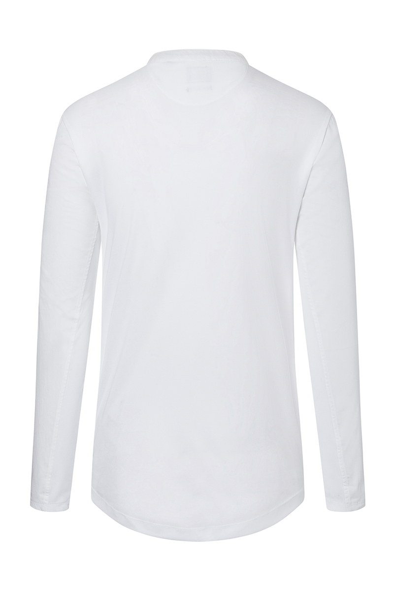 Langarm Herren-Arbeitsshirt Performance in weiß, Slim Fit