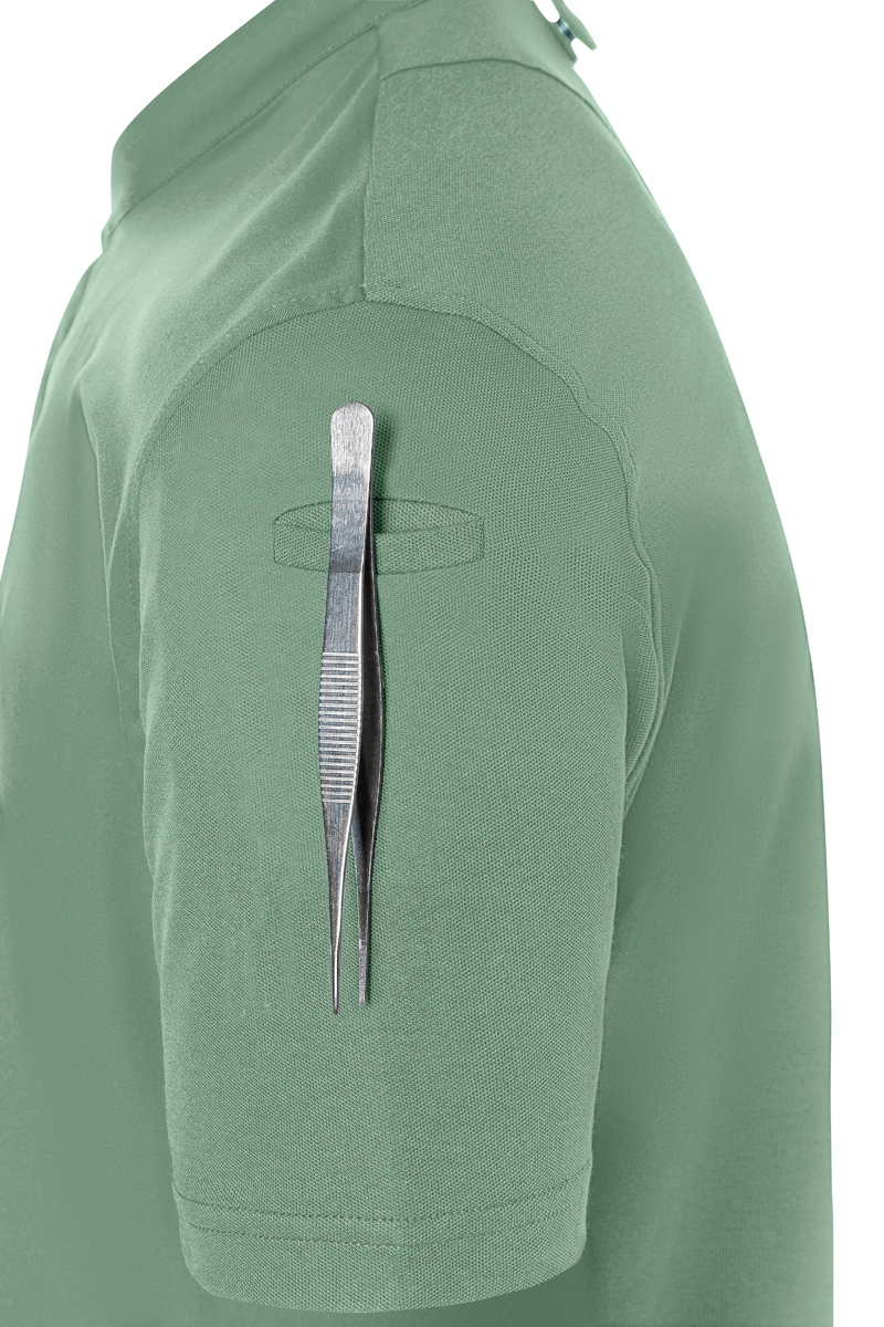 Tasche, Reißverschluss, Arm, kurzarm, grünes Polo