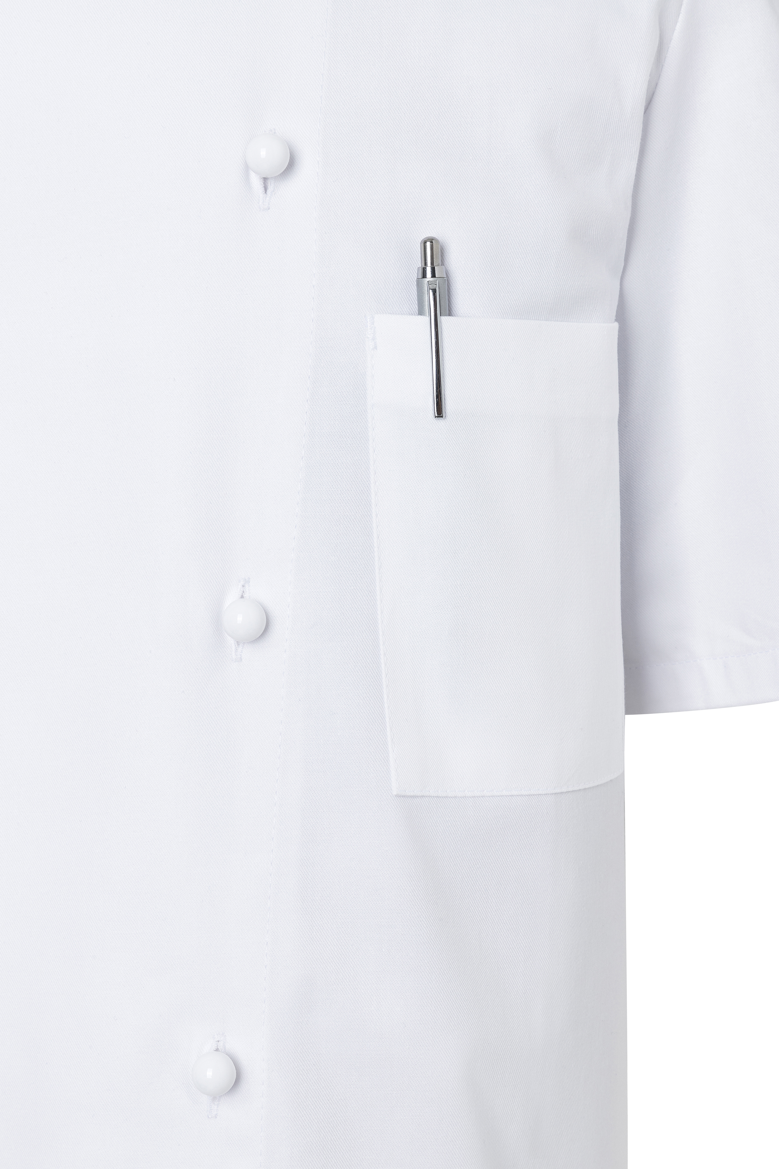 Men's Short-Sleeve Chef Jacket Lennert Cotton Ball Buttons