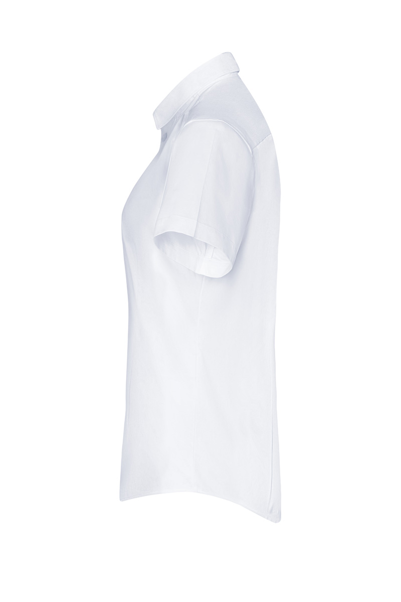 Women's Short-Sleeve Work Blouse Active-Stretch in white, slightly fitted