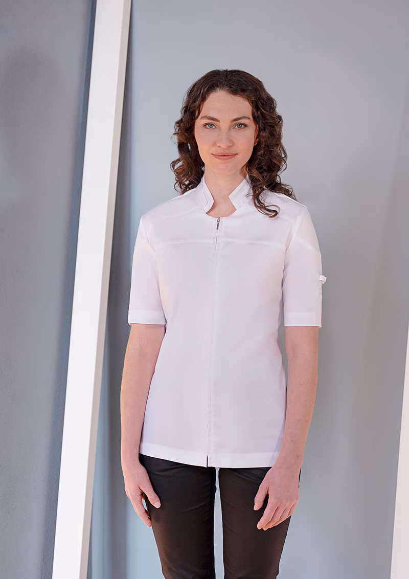 Kurzarm Damen-Kochjacke DIAMOND CUT® Excellence, leicht tailliert
