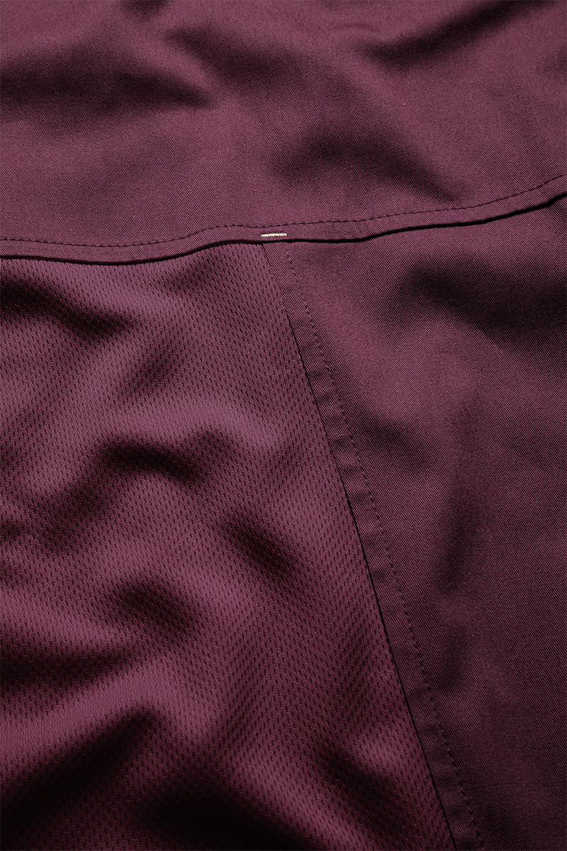 Langarm Herren-Kochjacke Green Generation in aubergine, leicht tailliert