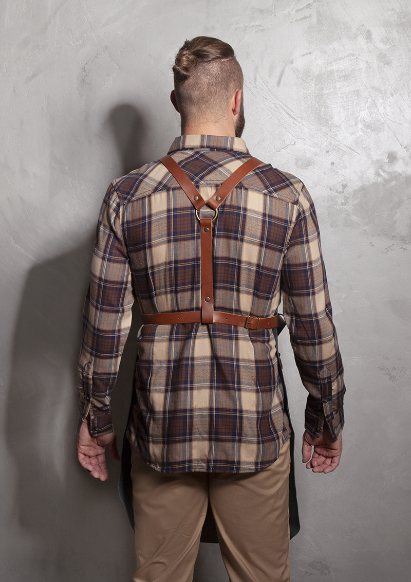 Leather Bib Apron X-Style with Cross Straps