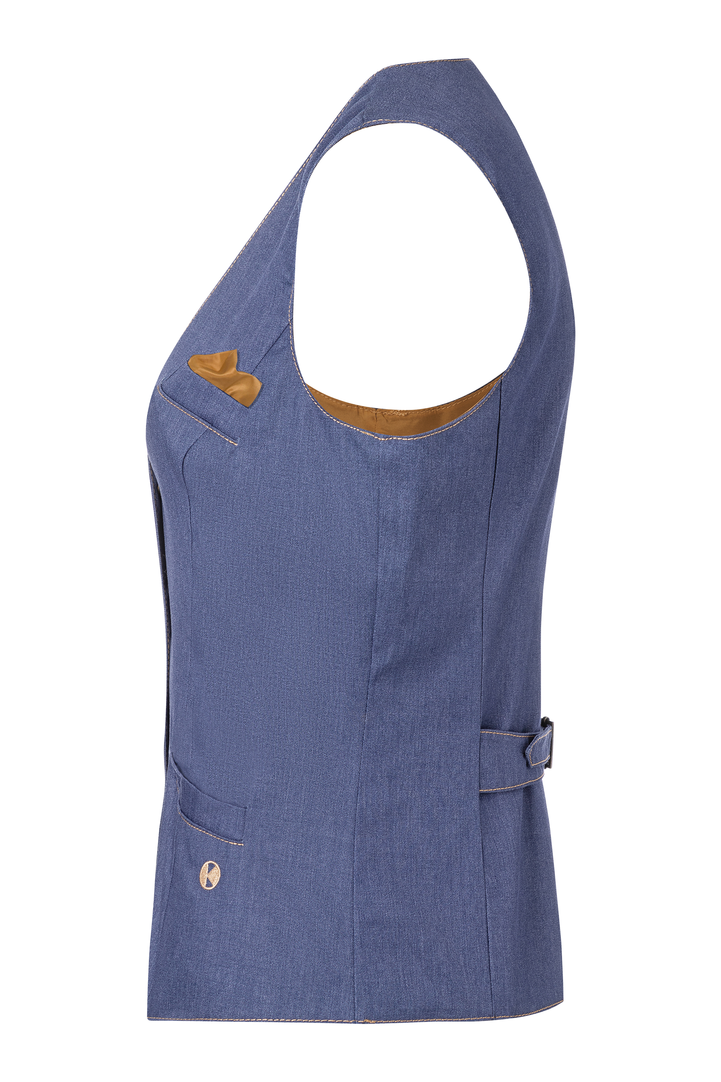 Women's Waistcoat Jeans-Style Sleeveless Contrast Stitching