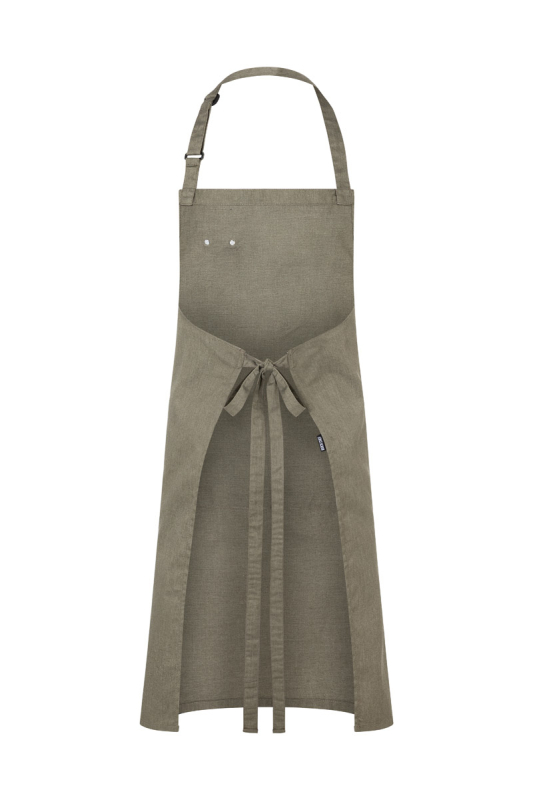 ROCK CHEF® Latzschürze Stage2 Denim-Style – vintage moosgrün (Rücken)