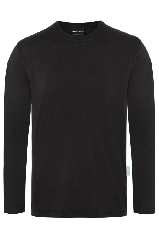 KARLOWSKY Herren Langarmshirt Casual-Flair – schwarz (Front)
