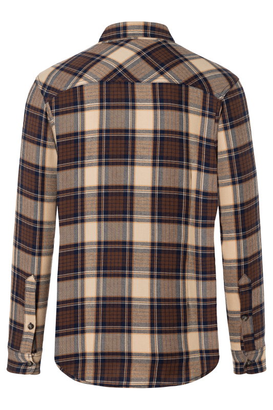 KARLOWSKY Langarm Herren-Karohemd Urban-Trend – sahara (Rücken)