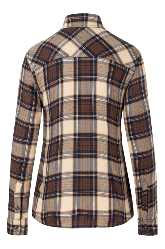 KARLOWSKY Langarm Damen-Karobluse Urban-Trend – sahara (Rücken)