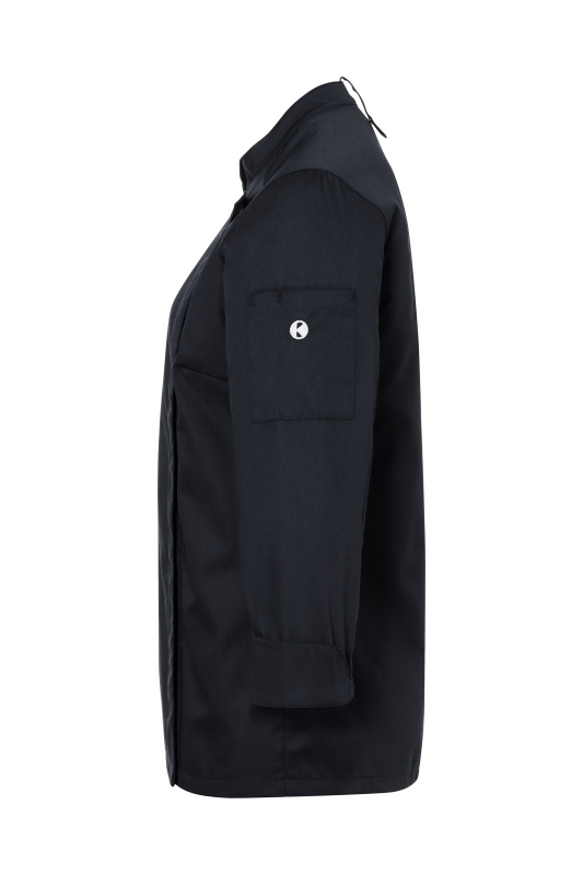 KARLOWSKY Langarm Damen-Kochjacke Naomi – schwarz (Seite links)