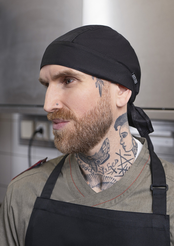 ROCK CHEF® Bandana – schwarz (Am Modell)