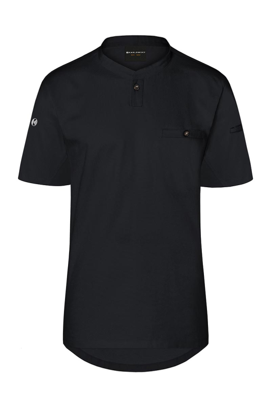 KARLOWSKY Kurzarm Herren-Arbeitsshirt Performance – schwarz (Front)