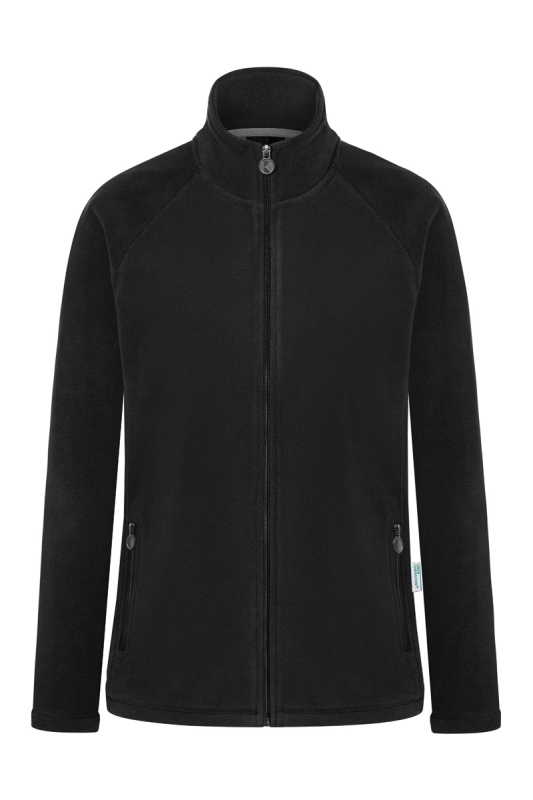 KARLOWSKY Damen Fleecejacke Warm-Up – schwarz (Front)