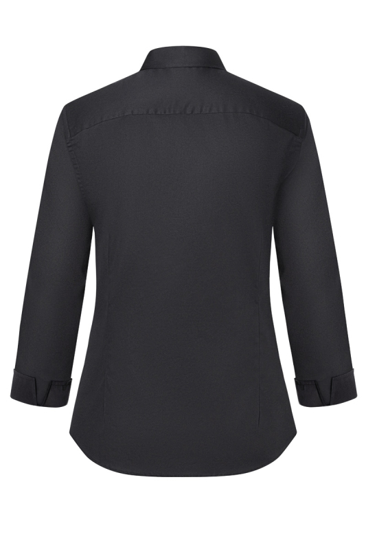 KARLOWSKY 3/4-Arm Damenbluse Active-Stretch, leicht tailliert – schwarz (Rücken)