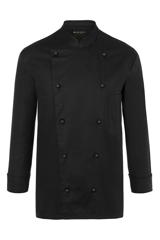 KARLOWSKY Langarm Herren-Kochjacke Thomas – schwarz (Front)