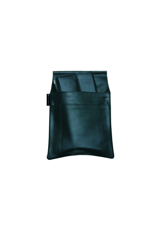 KARLOWSKY Kassierhalfter Leder, Stiftfach – schwarz (Front)