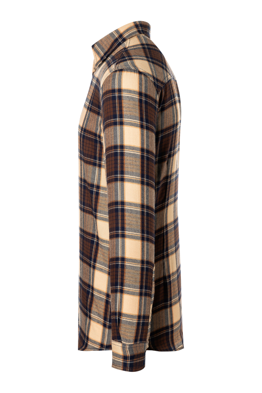 KARLOWSKY Langarm Herren-Karohemd Urban-Trend – sahara (Seite links)