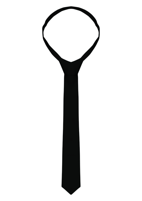 KARLOWSKY Schmale Krawatte – schwarz (Front)