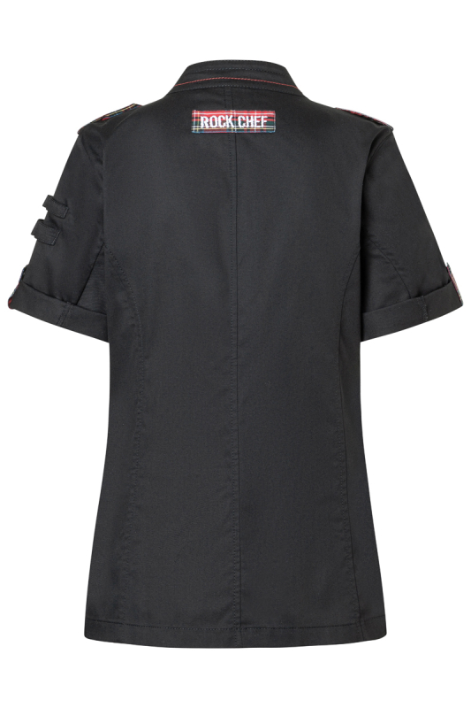 ROCK CHEF® Kurzarm Damen-Kochjacke Stage2 – schwarz (Rücken)