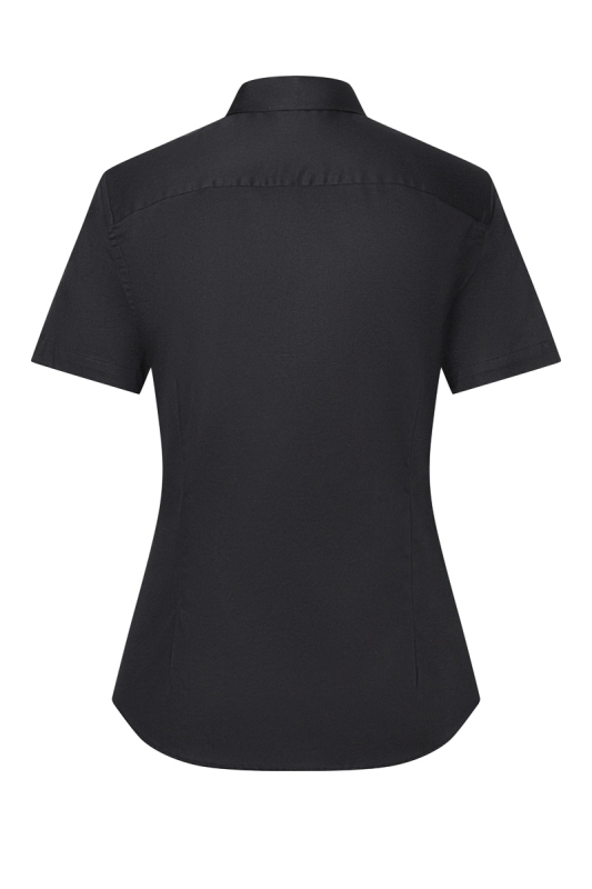 KARLOWSKY Kurzarm Damenbluse Active-Stretch, Slim Fit – schwarz (Rücken)