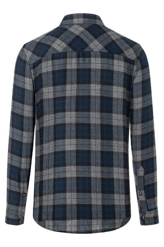 KARLOWSKY Langarm Herren-Karohemd Urban-Style – marine (Rücken)