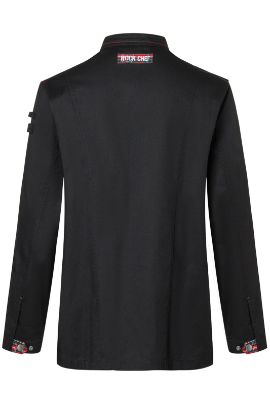 ROCK CHEF® Langarm Herren-Kochjacke Stage2 – schwarz (Rücken)