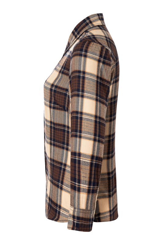 KARLOWSKY Langarm Damen-Karobluse Urban-Trend – sahara (Seite links)