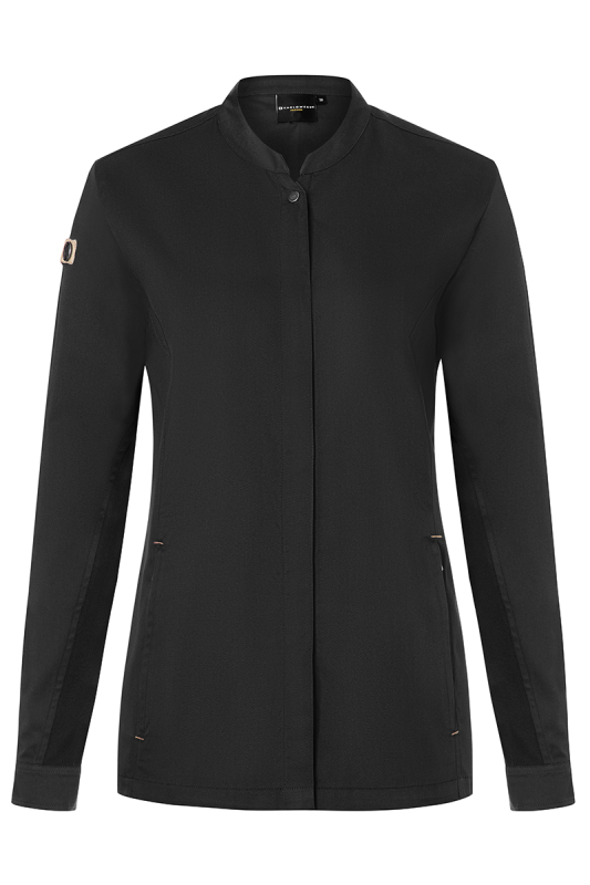 KARLOWSKY Langarm Damen-Kochjacke Green Generation – schwarz (Front)