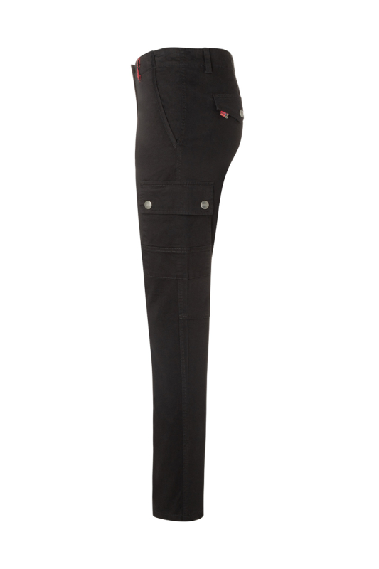 ROCK CHEF® Stretch Cargohose Stage2 Damen – schwarz (Seite links)