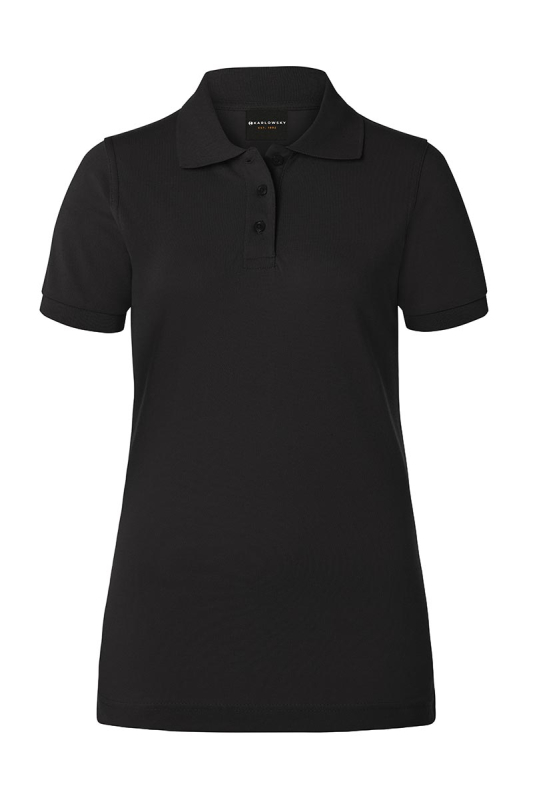 KARLOWSKY Damen Poloshirt Basic – schwarz (Front)