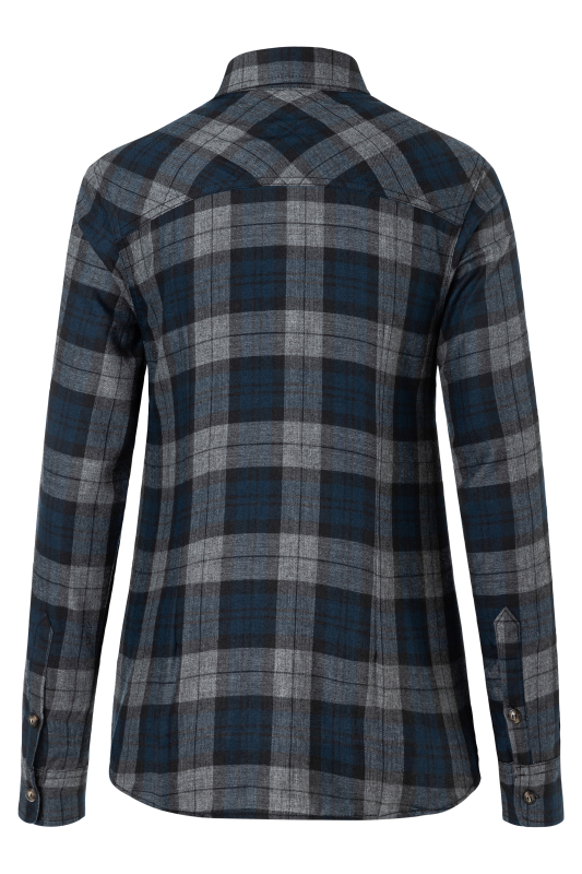 KARLOWSKY Langarm Damen-Karobluse Urban-Style – marine (Rücken)