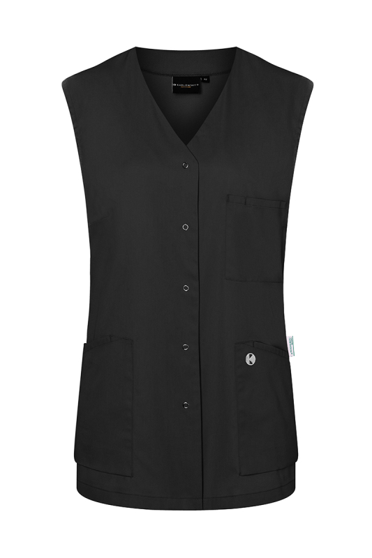 KARLOWSKY Kasack Essential Damen, ärmellos, Schlupf – schwarz (Front)