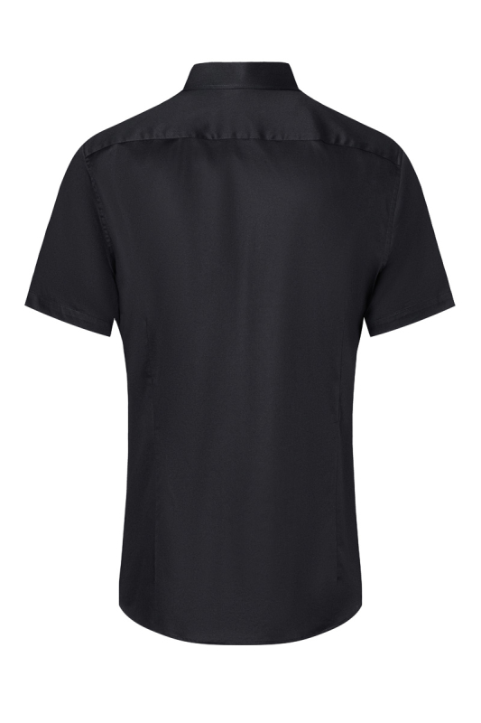 KARLOWSKY Kurzarm Servicehemd Active-Stretch Herren, Slim Fit – schwarz (Rücken)