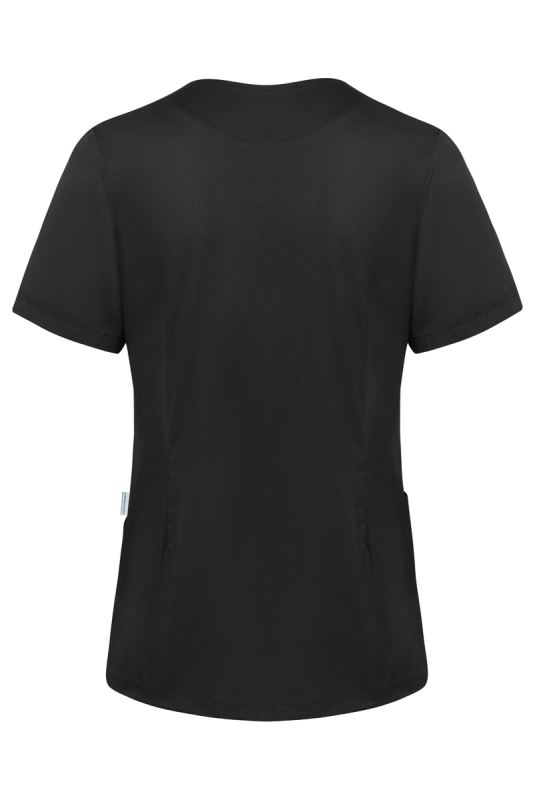 KARLOWSKY Kasack Essential Damen, Kurzarm, Schlupf – schwarz (Rücken)