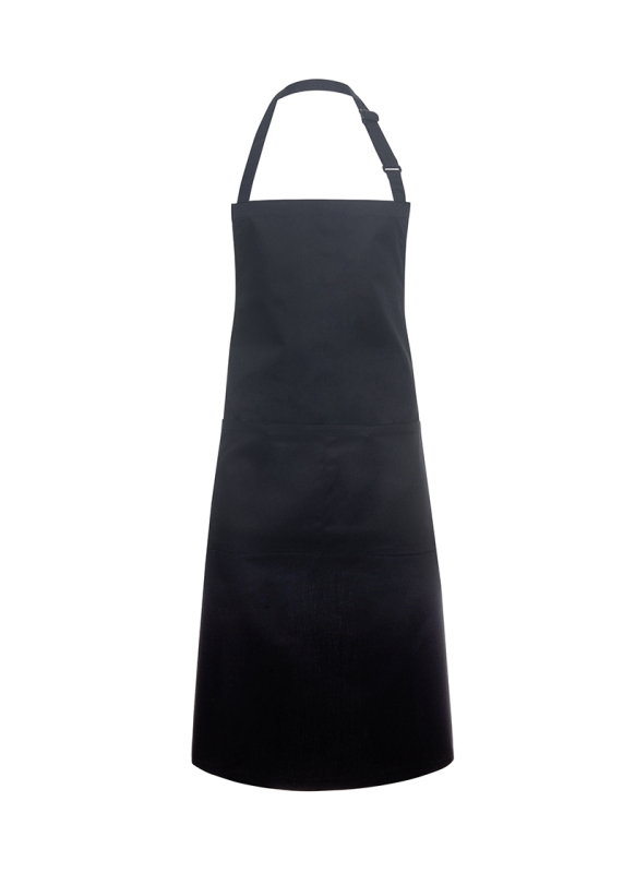 KARLOWSKY Latzschürze Basic, mit Tasche, Schnalle, 75 x 90 cm – schwarz (Front)