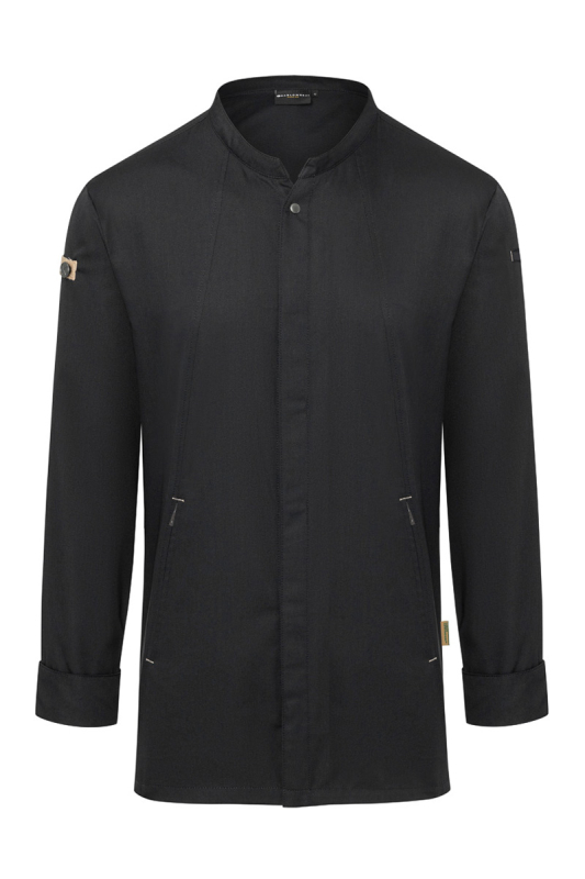 KARLOWSKY Langarm Herren-Kochjacke Green Generation – schwarz (Front)