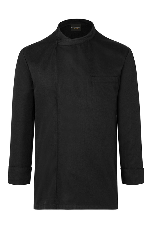 KARLOWSKY Langarm Kochhemd Basic – schwarz (Front)
