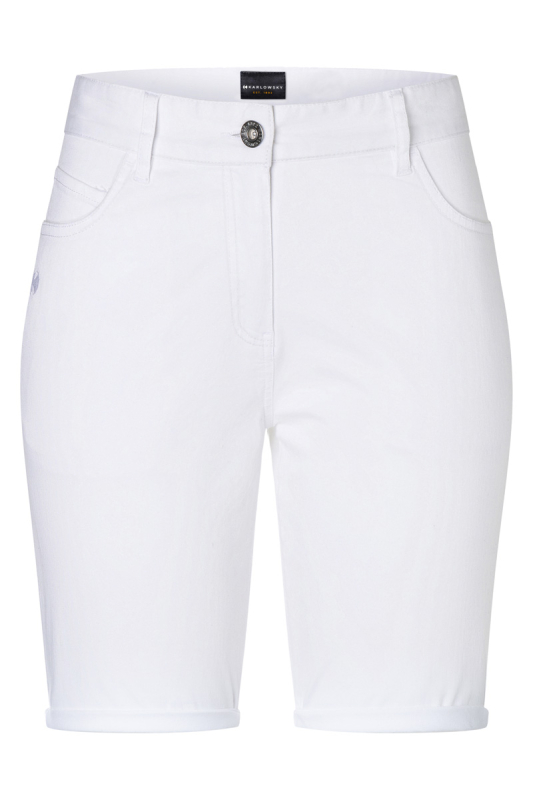 KARLOWSKY Damen 5-Pocket-Shorts Classic-Stretch – weiß (Front)