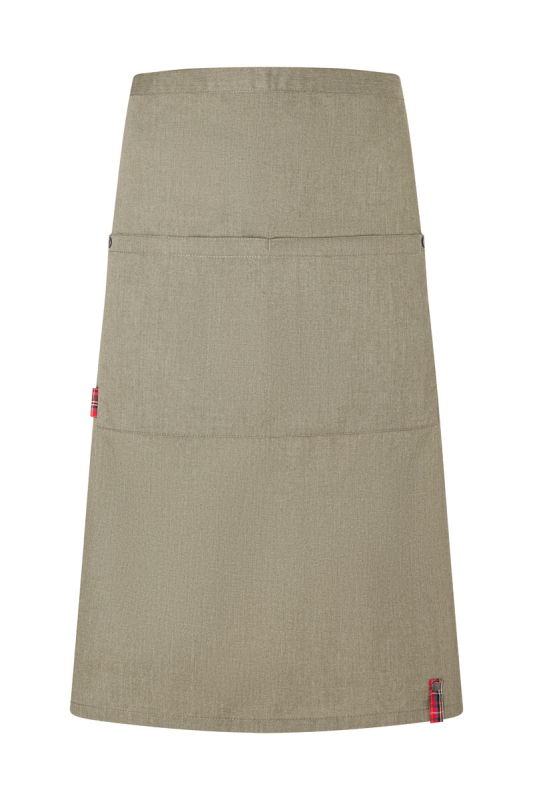ROCK CHEF® Bistroschürze Stage2 Denim-Style – vintage moosgrün (Front)