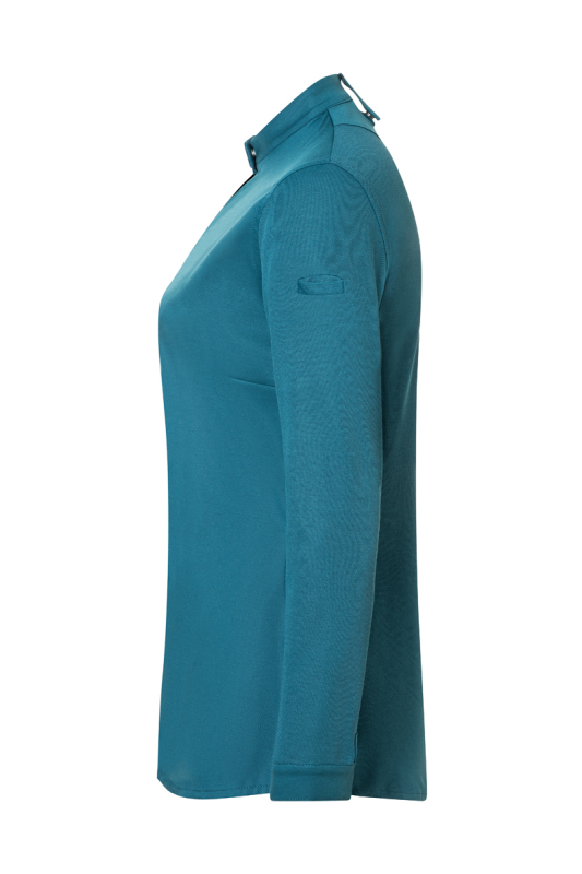 DIAMOND CUT® Langarm Damen-Kochjacke Avantgarde – dunkelpetrol (Seite links)