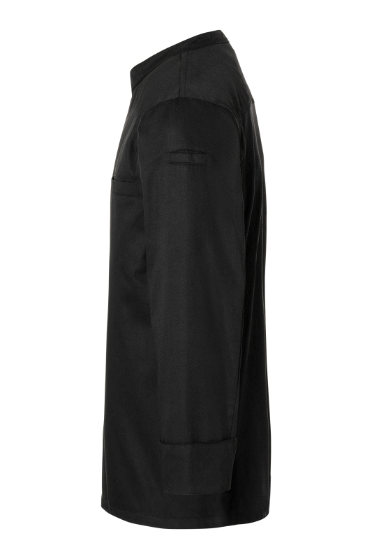 KARLOWSKY Langarm Kochhemd Basic – schwarz (Seite links)