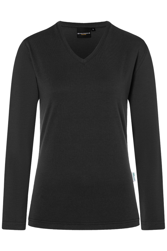 KARLOWSKY Damen Langarmshirt Casual-Flair – schwarz (Front)
