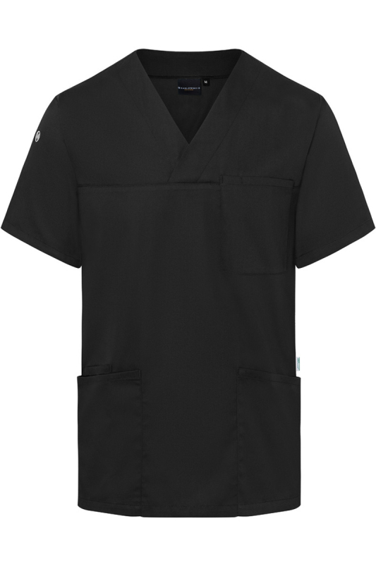KARLOWSKY Kasack Essential Herren – schwarz (Front)