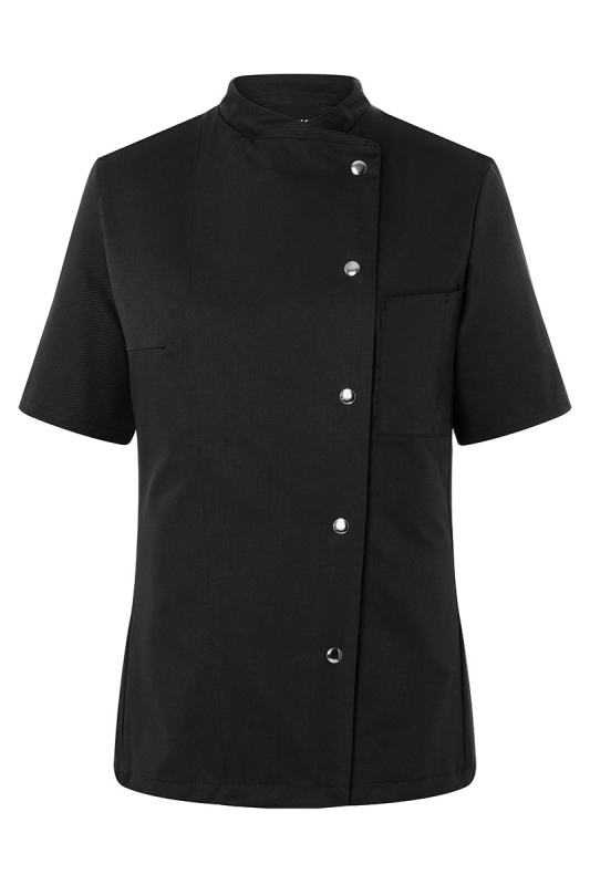 KARLOWSKY Kurzarm Damen-Kochjacke Greta – schwarz (Front)