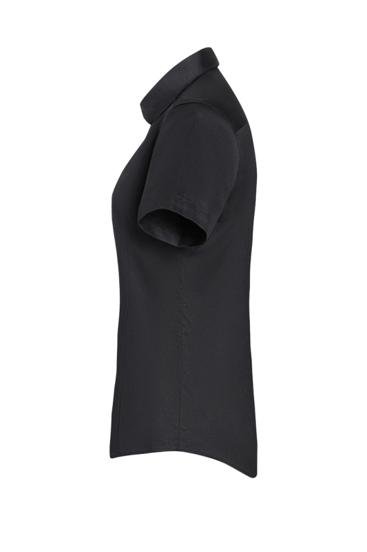 KARLOWSKY Kurzarm Damenbluse Active-Stretch, Slim Fit – schwarz (Seite links)