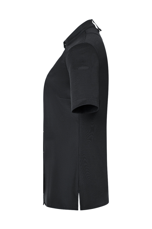 DIAMOND CUT® Kurzarm Damen-Kochjacke Avantgarde – schwarz (Seite links)