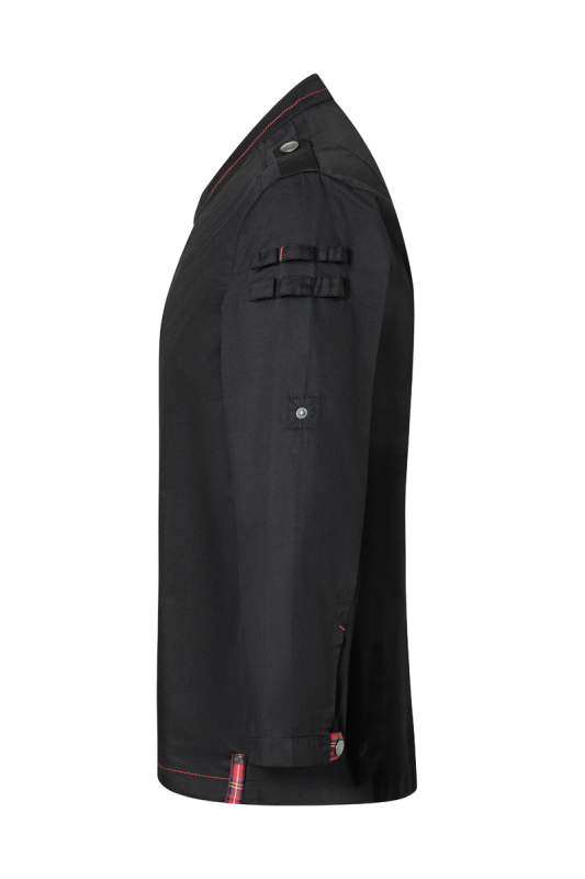 ROCK CHEF® Langarm Herren-Kochjacke Stage2 – schwarz (Seite links)